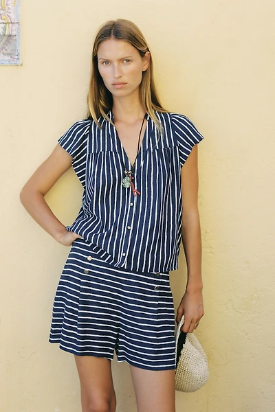 STRIPED LINEN SHIRT
