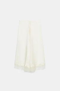 SATIN EFFECT LACE SKIRT ZW COLLECTION