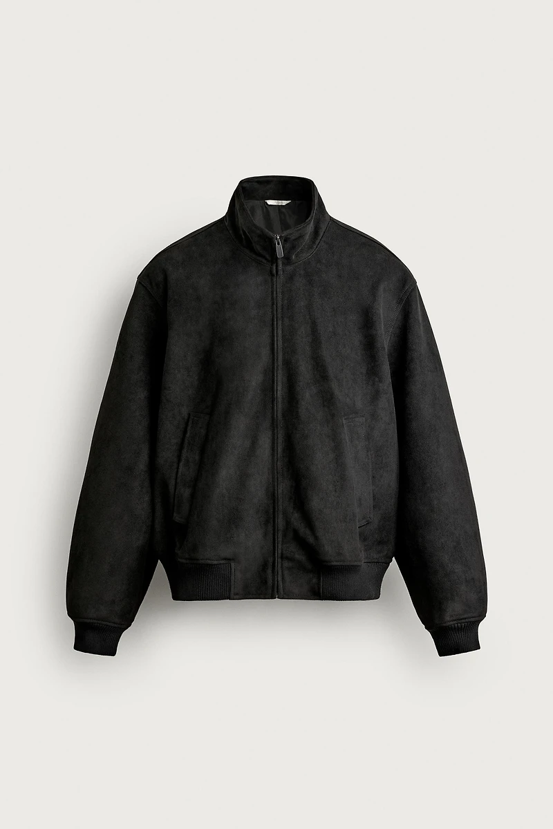 REGULAR FIT FAUX SUEDE JACKET