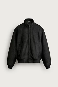 REGULAR FIT FAUX SUEDE JACKET