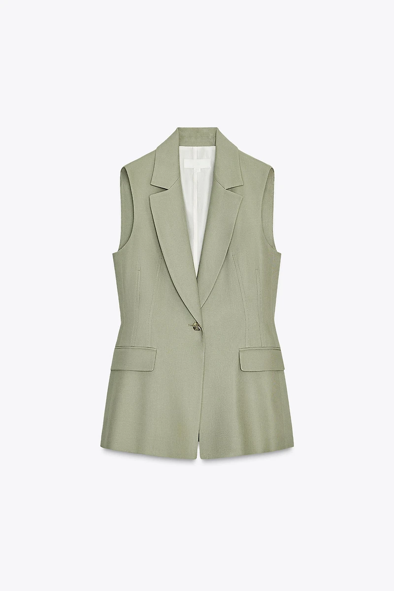 LINEN LONG VEST