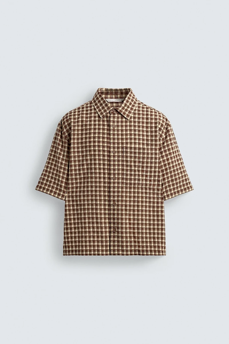 TEXTURED PLAID SHIRT