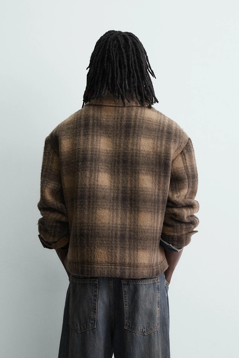 PLAID ZIPPER OVERSHIRT