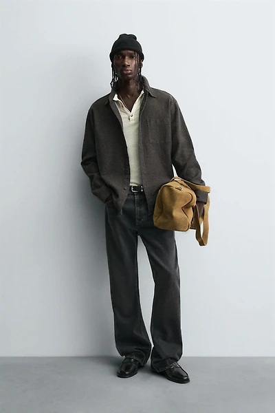 RELAXED FIT TEXTURED OVERSHIRT