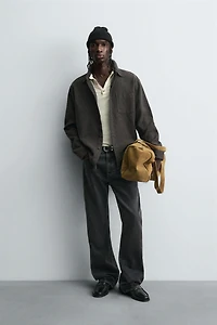RELAXED FIT TEXTURED OVERSHIRT