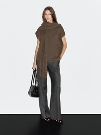 100% wool waistcoat with scarf detail