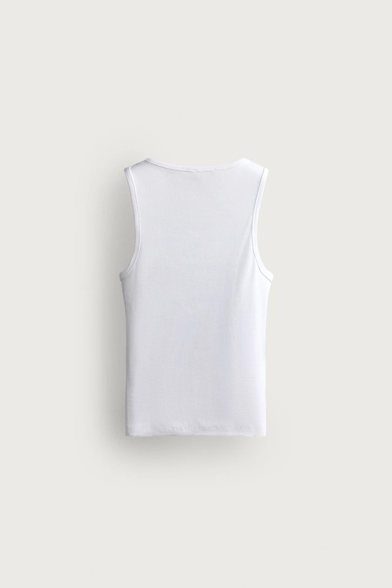 T-SHIRT DÉBARDEUR CÔTELÉ BASIQUE