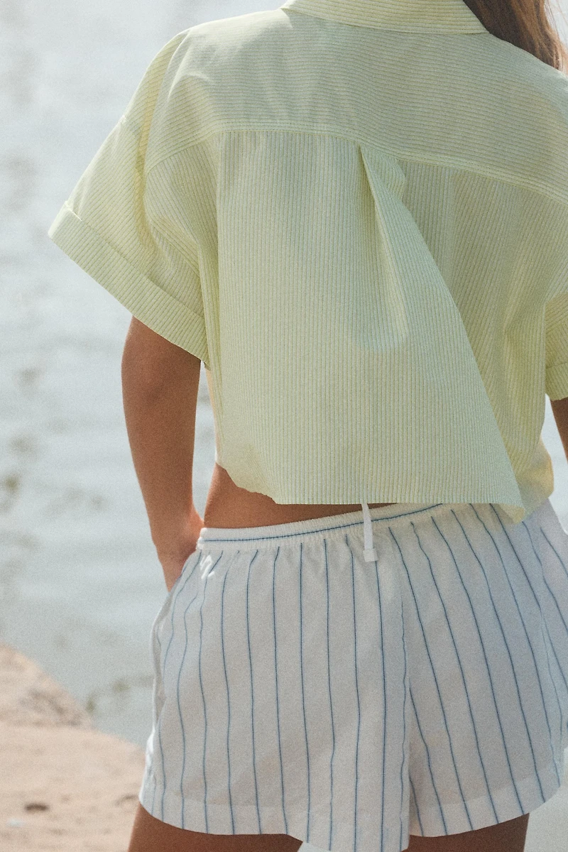 POPLIN CROP SHIRT