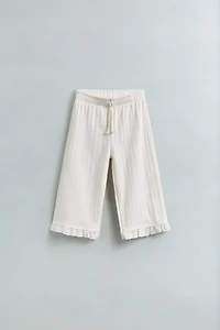 SWISS EMBROIDERED JACQUARD PANTS
