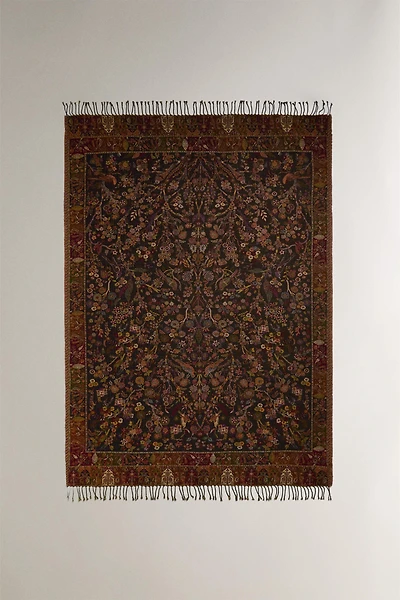 FLORAL JACQUARD BLANKET