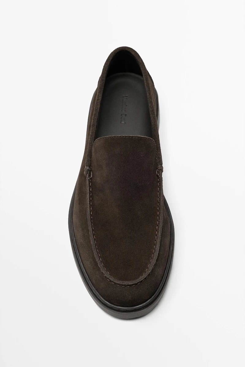 Split suede leather loafer