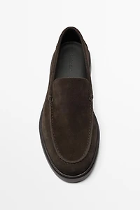 Split suede leather loafer