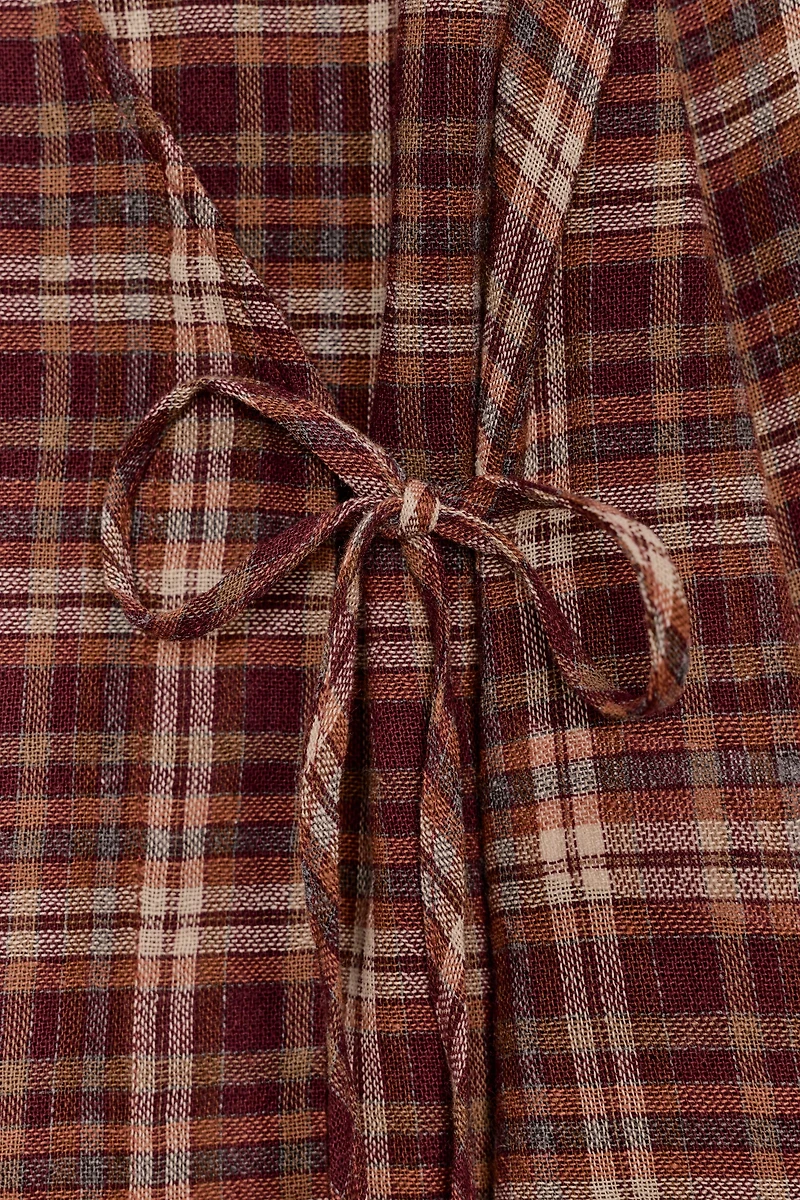 PLAID WRAP SHIRT