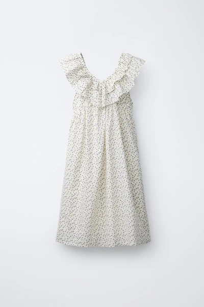 FLORAL PRINT RUFFLE DRESS