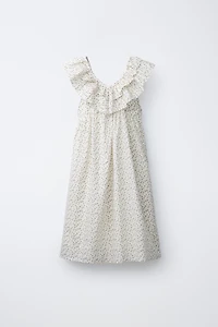FLORAL PRINT RUFFLE DRESS