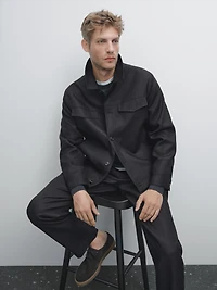 100% linen total look jacket