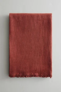 FRINGED LINEN BLANKET
