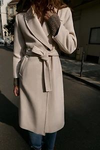 LONG BELTED WOOL COAT