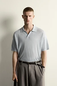100% LINEN RELAXED FIT POLO SHIRT