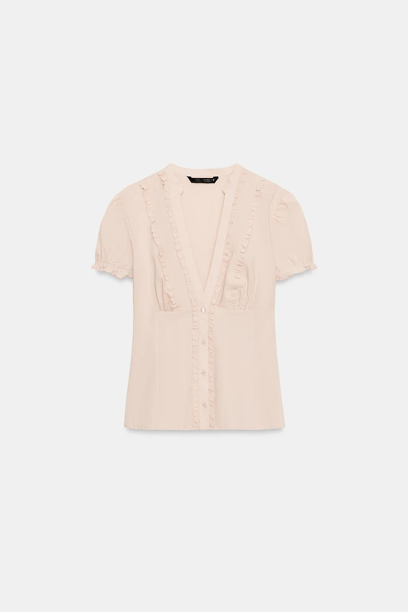 POPLIN SHIRT WITH TIE OPENING