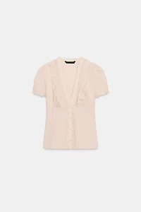 POPLIN SHIRT WITH TIE OPENING