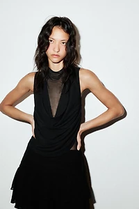 PLEATED RUFFLE SKORT