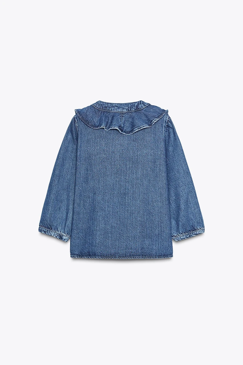 Z1975 DENIM RUFFLE SHIRT