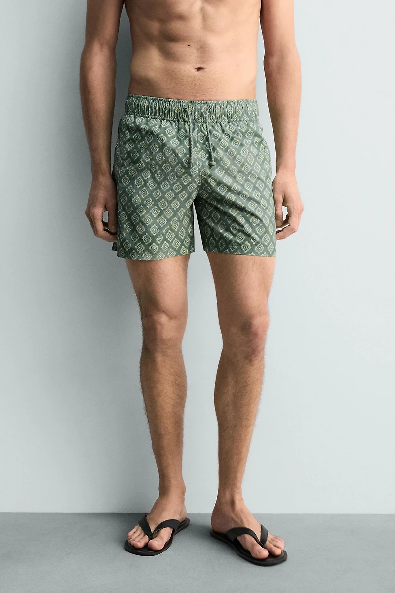 WASHED GEOMETRIC PRINT SWIMSUIT