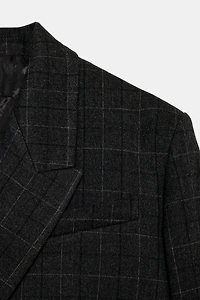 OVERSIZED PLAID CROP BLAZER