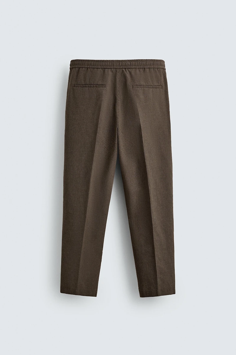 RELAXED FIT HOUNDSTOOTH SUIT PANTS