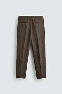 RELAXED FIT HOUNDSTOOTH SUIT PANTS