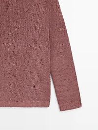 Boat neck knit sweater