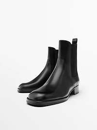Bottines plates cuir