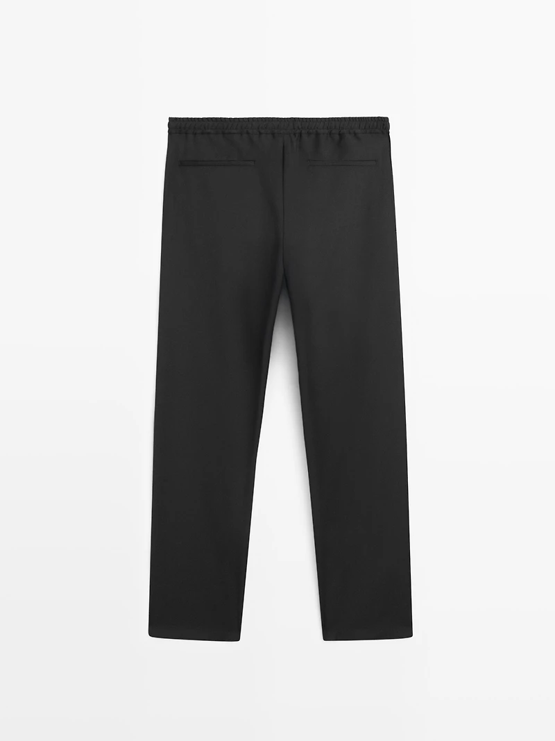 Relaxed fit wool trousers