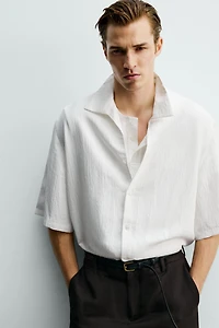 STRIPED JACQUARD BOXY FIT SHIRT