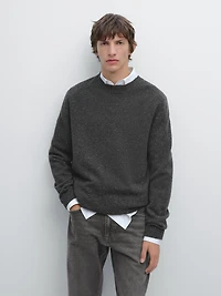 Crew neck sweater 100% wool