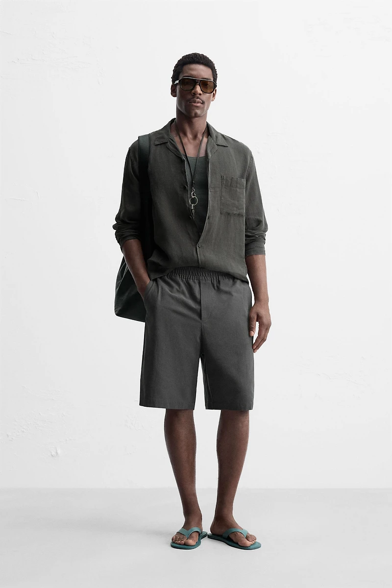 RELAXED FIT COTTON BERMUDA SHORTS