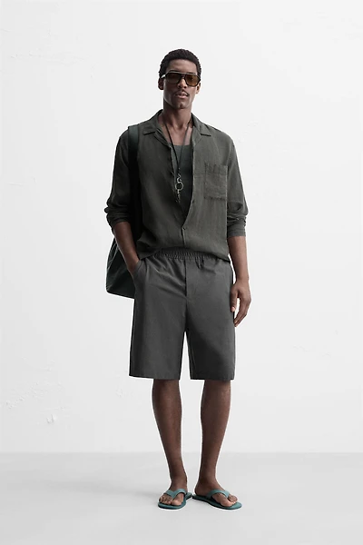 RELAXED FIT COTTON BERMUDA SHORTS