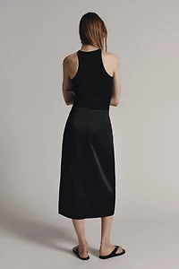 SATIN EFFECT FROG FASTENING SKIRT ZW COLLECTION