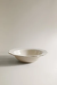 PORCELAIN SOUP PLATE WITH RIM DETAIL