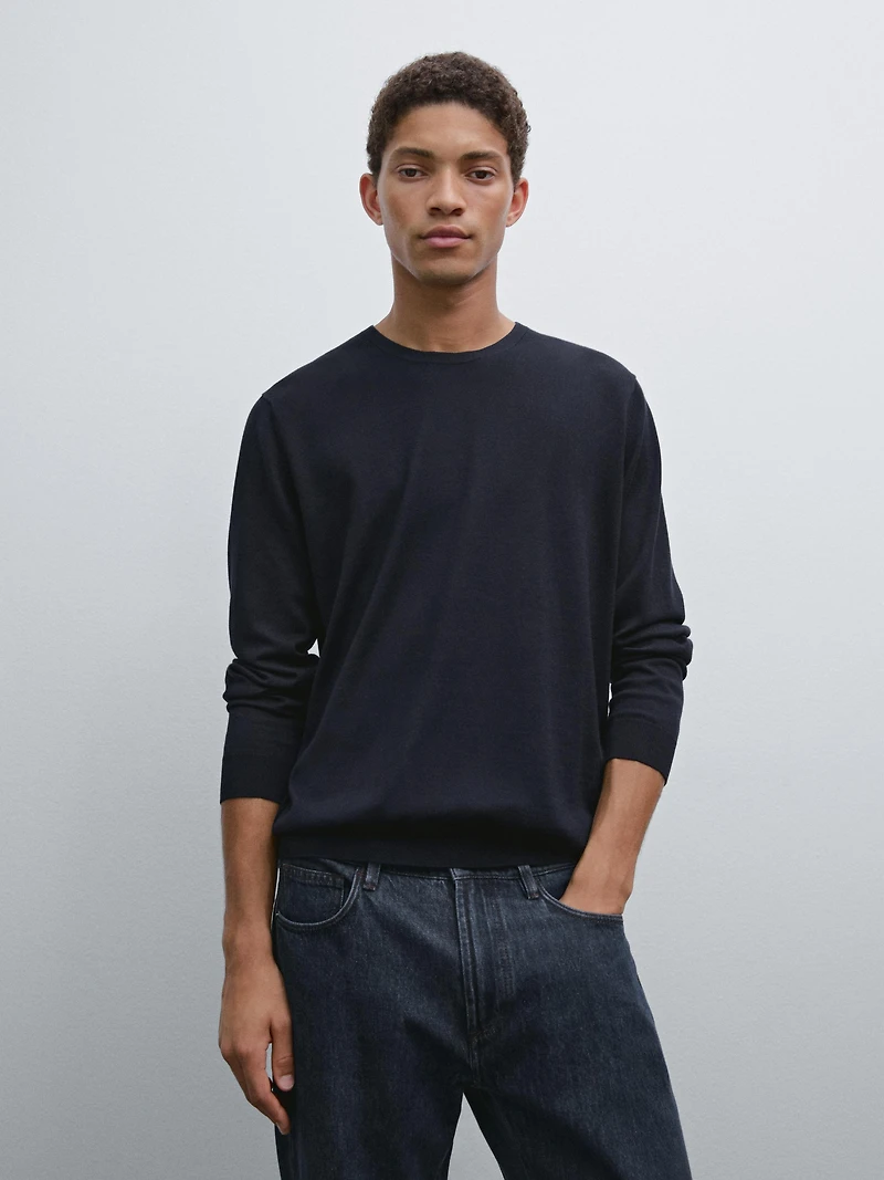 Pull en maille à manches longues coton