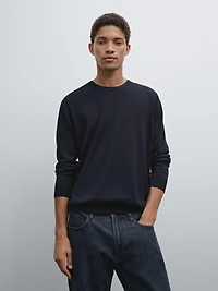 Pull en maille à manches longues coton