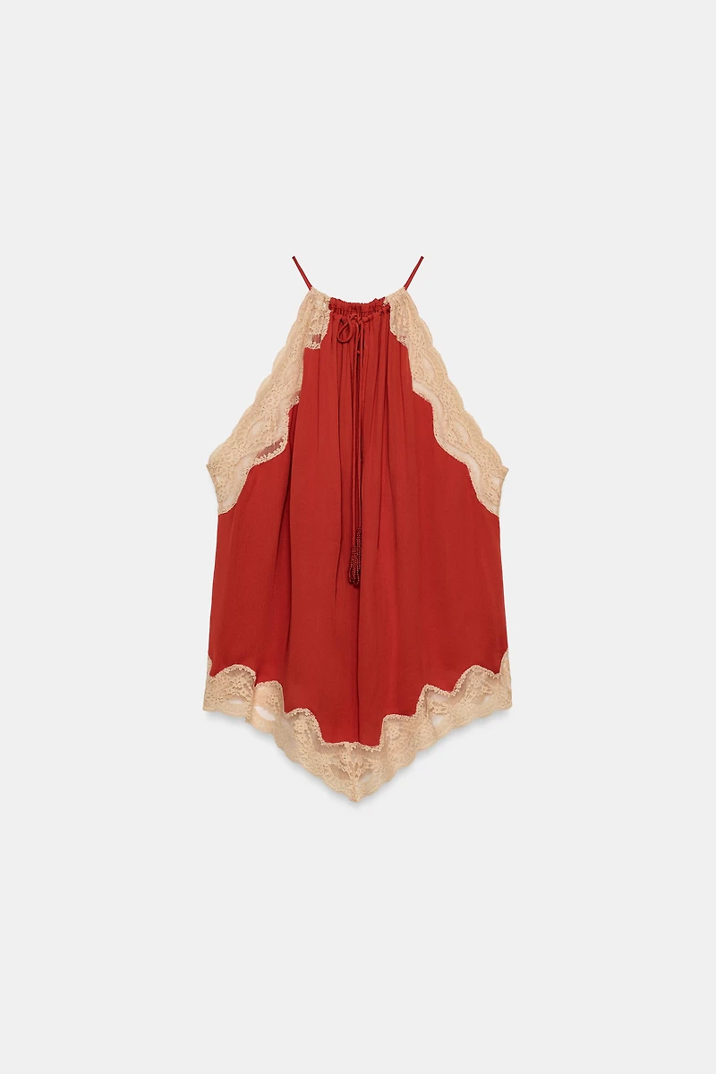 ZW COLLECTION LACE HALTER TOP