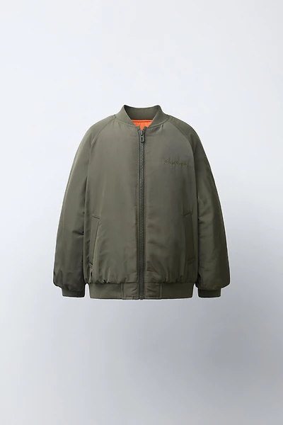CONTRAST LINING BOMBER JACKET