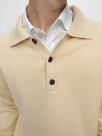 100% wool knit polo sweater