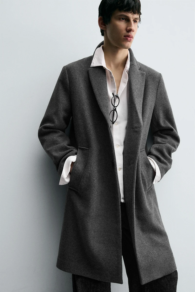 MANTEAU REGULAR FIT AVEC LAINE