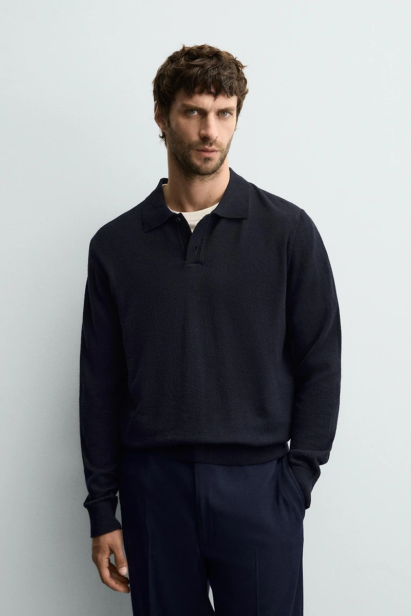 POLO EN MAILLE 100 % LAINE
