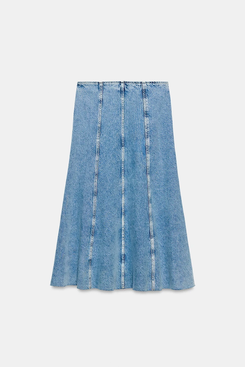Z1975 SEAMED DENIM MIDI SKIRT