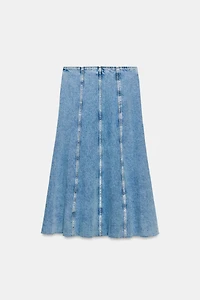 Z1975 SEAMED DENIM MIDI SKIRT