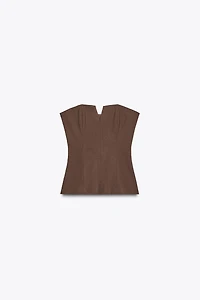 LINEN-LOOK BANDEAU TOP